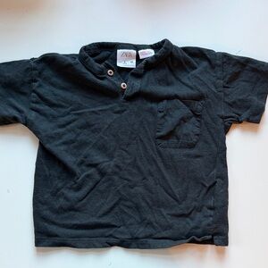 Zara Kids Charcoal Short Sleeve Tee with Buttons
